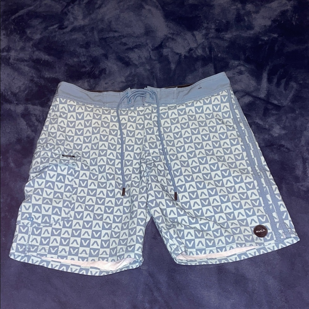 RVCA Light Blue Patterned Board Shorts